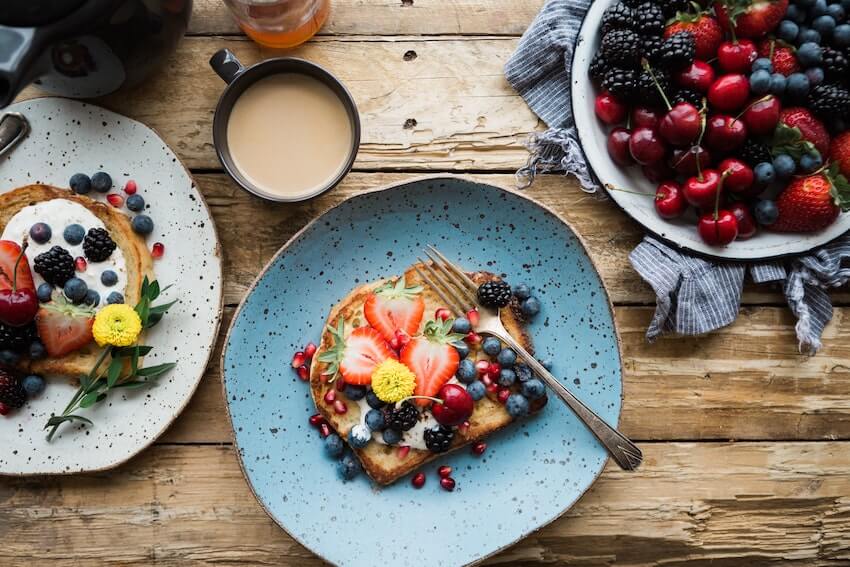 beautiful breakfast full of vibrant colors