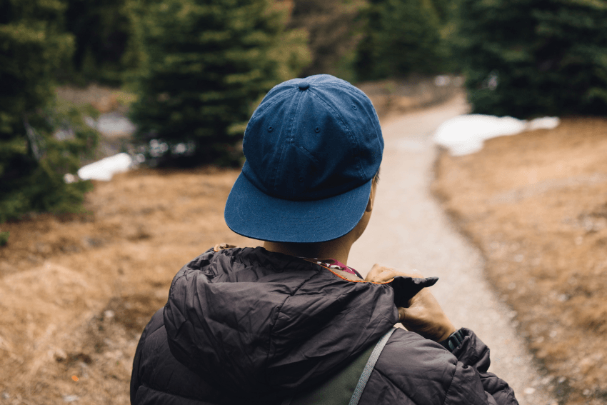 man walking on a path