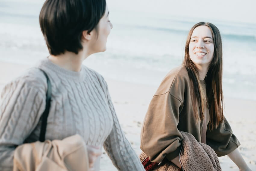 two female friends spending time together