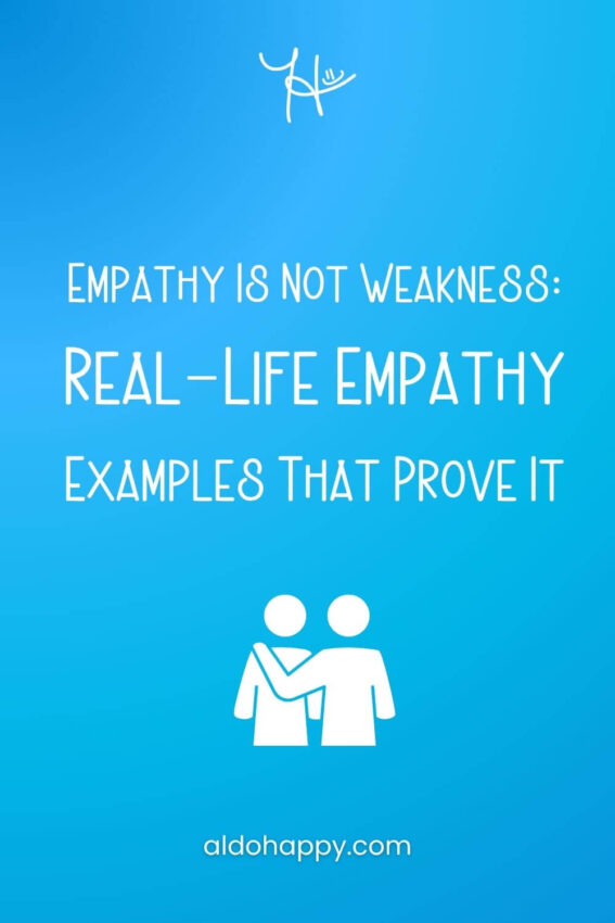 An illustrated figure comforting another — Empathy Is Not Weakness: Real-Life Empathy Examples That Prove It — a little dose of happy