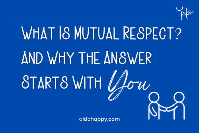Two illustrated figures shaking hands — What Is Mutual Respect? And Why the Answer Starts With You — a little dose of happy
